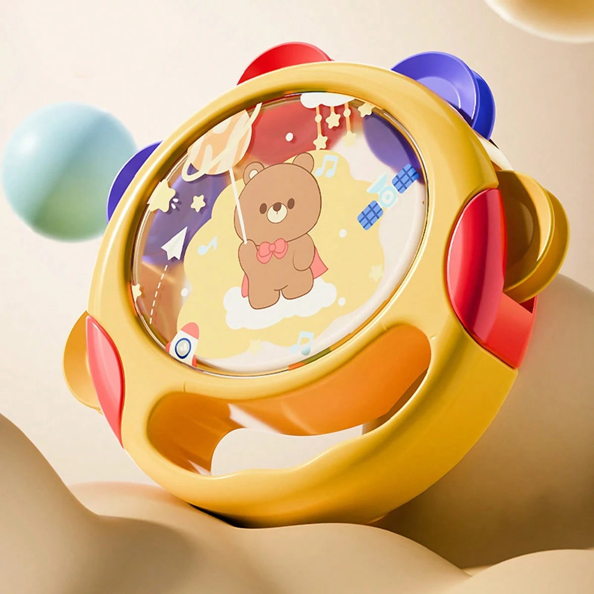 Newborn Hand Drum Toy, Baby Percussion Musical Instrument Hand Drum, Infant Early Education Music Rattle Drum, Baby Auditory Development Toy