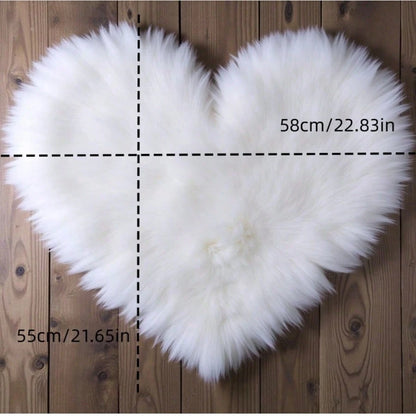 Newborn Photography Mat, White Heart-Shaped Pad, Baby Photography Background Prop