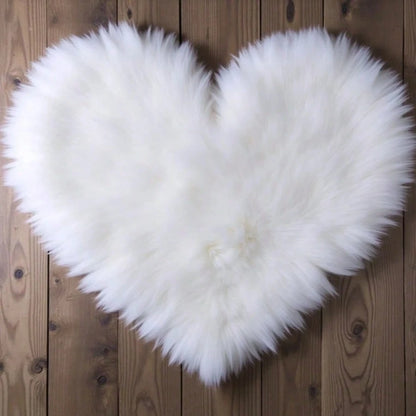 Newborn Photography Mat, White Heart-Shaped Pad, Baby Photography Background Prop
