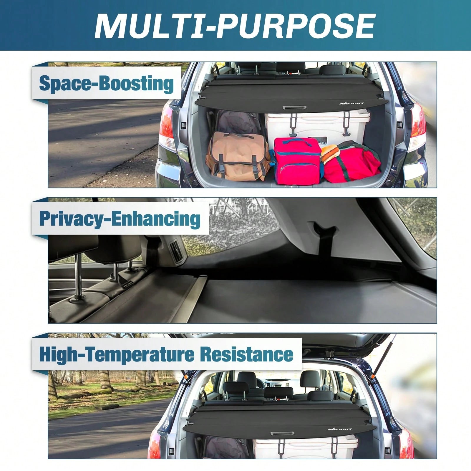 Nilight Retractable Cargo Cover Compatible With Subaru Outback 2010-2024, Rear Trunk Privacy Security Shield With Cargo Storage Net, Custom Fit Luggage Cover