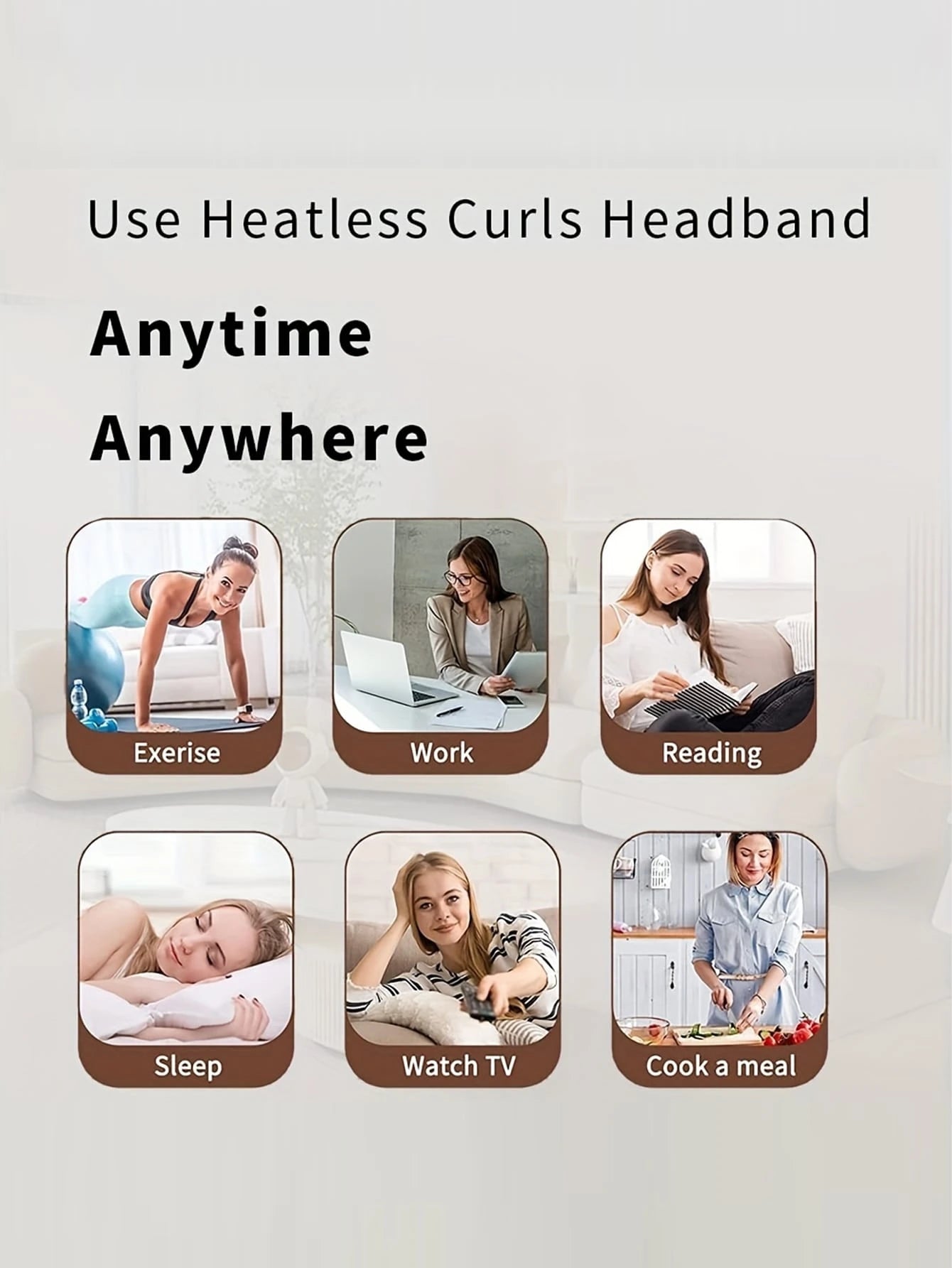 No-Heat Curling Hair Band, No-Heat Curling Hair Tie, Sleep Curling Hair Tie, Natural Soft Wave DIY Curling Hairstyling Tool, Curling Iron, No-Heat Curling, Curling Iron, Hair Salon Beauty Travel Essen