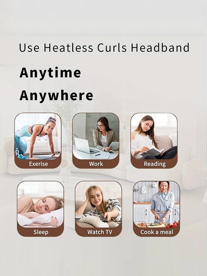 No-Heat Curling Hair Band, No-Heat Curling Hair Tie, Sleep Curling Hair Tie, Natural Soft Wave DIY Curling Hairstyling Tool, Curling Iron, No-Heat Curling, Curling Iron, Hair Salon Beauty Travel Essen