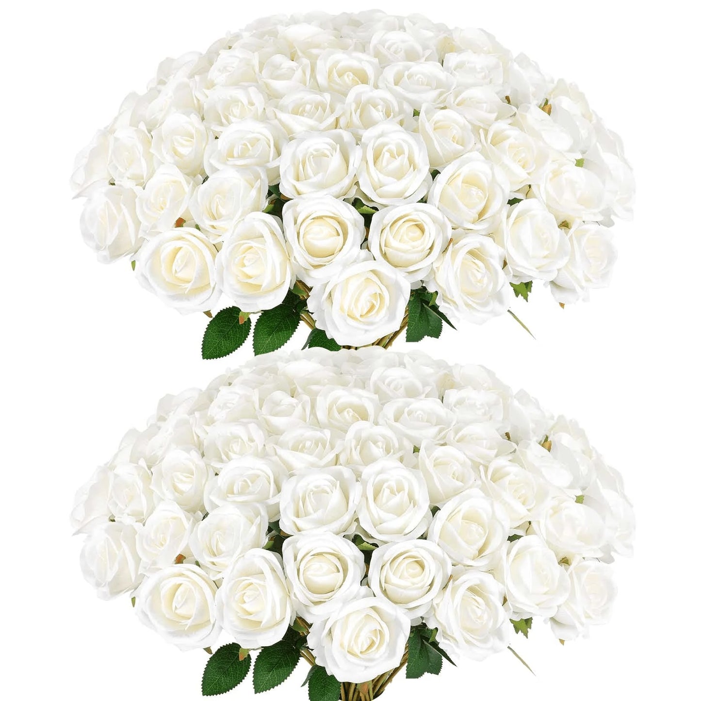 Oaoleer 1PC Artificial Roses Bulk Velvet Silk White Roses White Roses For Wedding Centerpieces Bridal Bouquet Mohter's Day Valentine's Day Home Decor