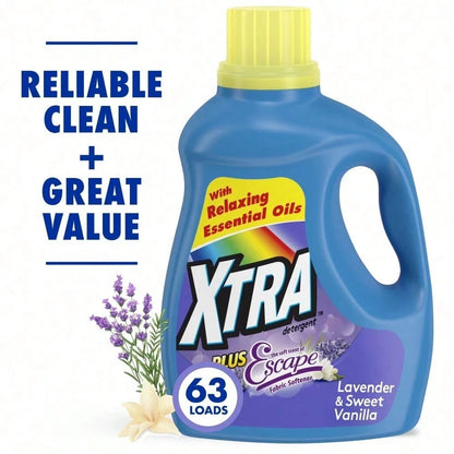 Odor-Fighting Laundry Detergent| Eliminates Tough Sweat & Body Odor, Lavender & Sweet Vanilla, For Family Use