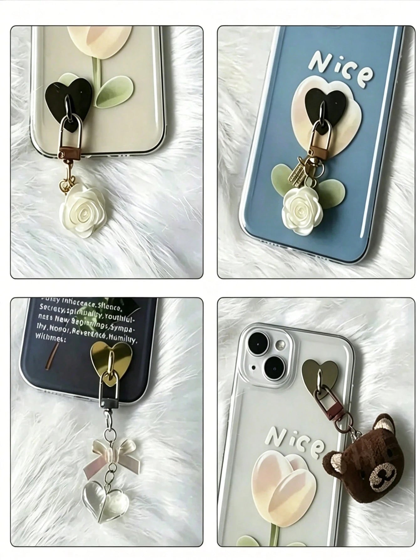 One-Piece Heart-Shaped Metal Phone Case Accessory- Heart-Shaped Hook, Phone Ring, Phone Keychain, Metal Phone Ring