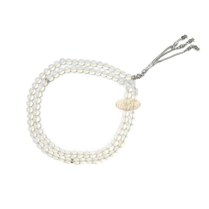 Opaque Moonstone 99 Beads greek Divider Design Flower Tassel 8 mm