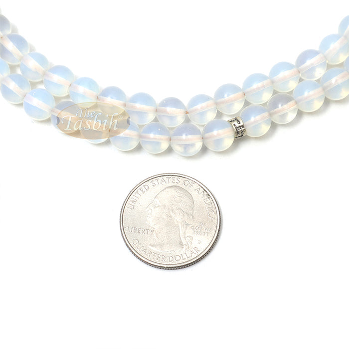 Opaque Moonstone 99 Beads greek Divider Design Flower Tassel 8 mm