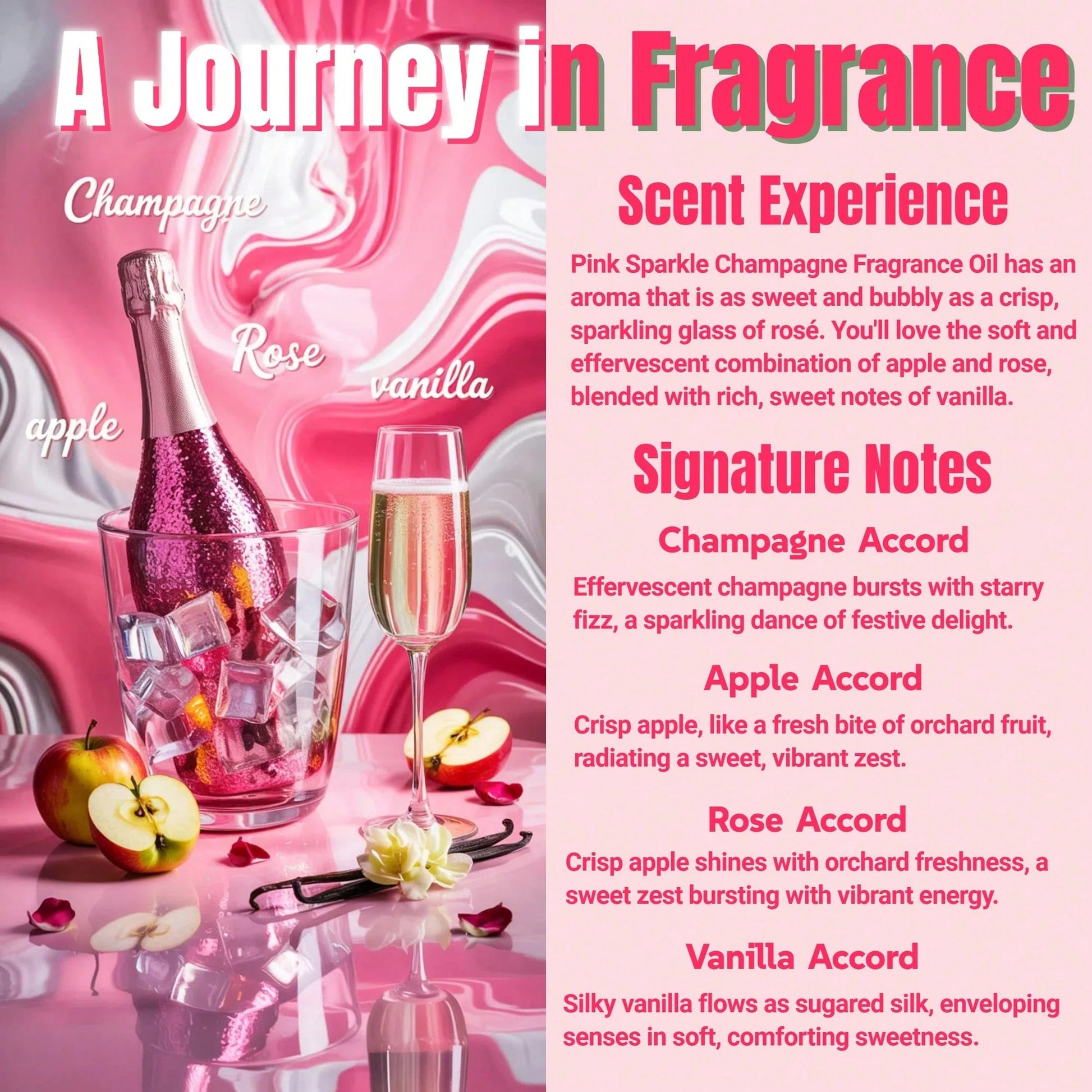 Osmore Car Air Freshener Gift For Girls & Women, Pink Sparkle Champagne Scent, 4Pack Long-Lasting Hanging Diffuser, Sweet Bubbly Pendant, Party-Ready Pink Car Accessories, Back To School Must-Have
