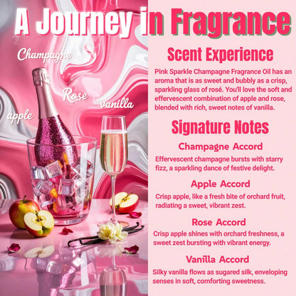 Osmore Car Air Freshener Gift For Girls & Women, Pink Sparkle Champagne Scent, 4Pack Long-Lasting Hanging Diffuser, Sweet Bubbly Pendant, Party-Ready Pink Car Accessories, Back To School Must-Have