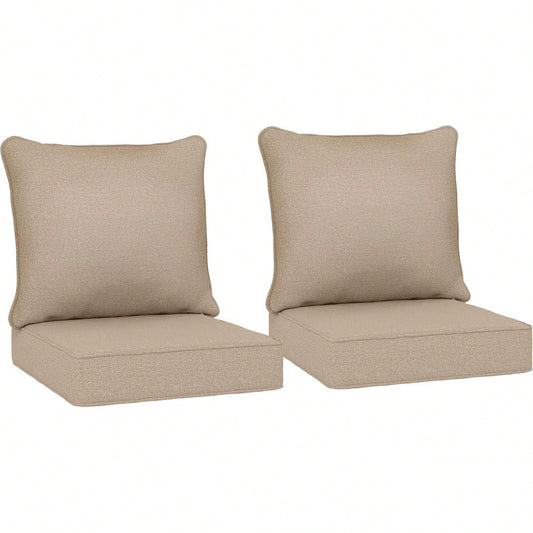 Outdoor Chair Cushions Set Of 4, Fade Resistant, 24 X 24 In Deep Seat, Patio Cushions For Chair, Sofa, And Outdoor Furniture, Navy Blue
