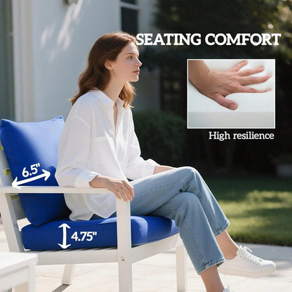 Outdoor Chair Cushions Set Of 4, Fade Resistant, 24 X 24 In Deep Seat, Patio Cushions For Chair, Sofa, And Outdoor Furniture, Navy Blue