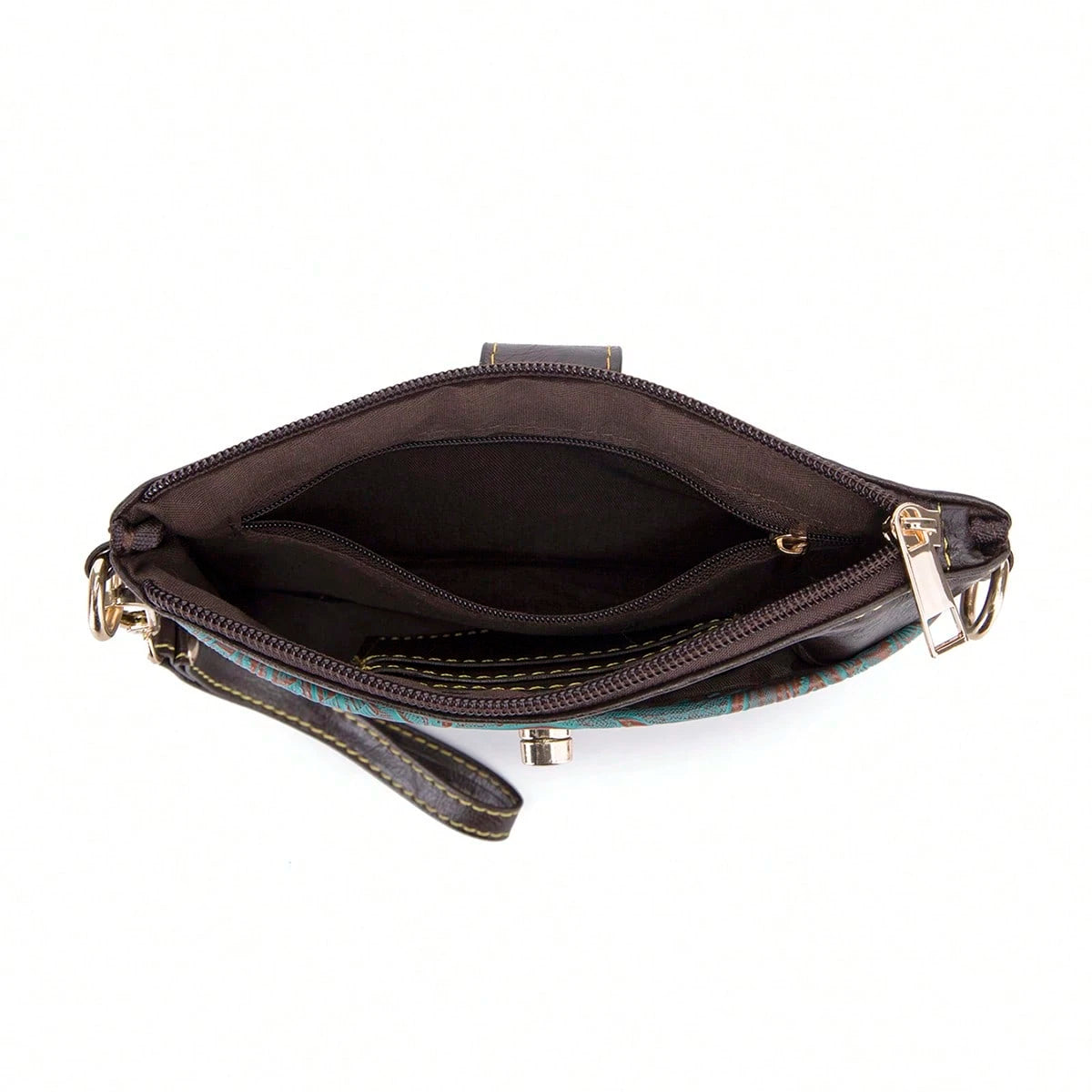 Outdoor Embossed Storage Pouch With Crossbody Strap & Wrist Lanyard, Multi-Layer Bag For Phone Keys Cards, Lightweight Sling For Camping Commute