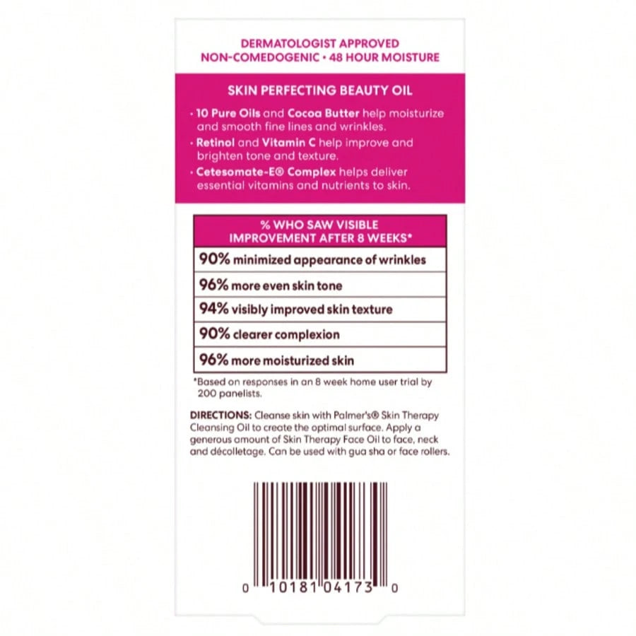 Palmer's Cocoa Butter Formula Skin Therapy Oil For Face Rosehip Fragrance 1 Fl Oz Vitamin C & Retinol Glow Treatment