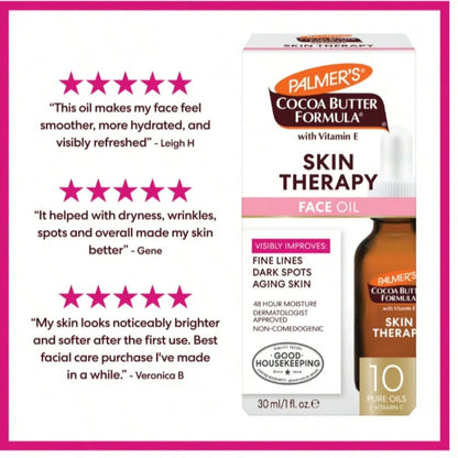 Palmer's Cocoa Butter Formula Skin Therapy Oil For Face Rosehip Fragrance 1 Fl Oz Vitamin C & Retinol Glow Treatment