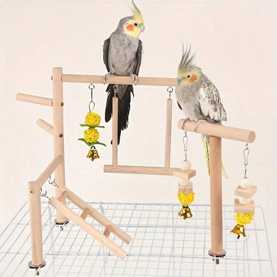 Parrot Stand, Bird Ladder Ladder Parrot Starling Toy Autumn Bird Stand Platform, No Need To Use Electricity Or Batteries
