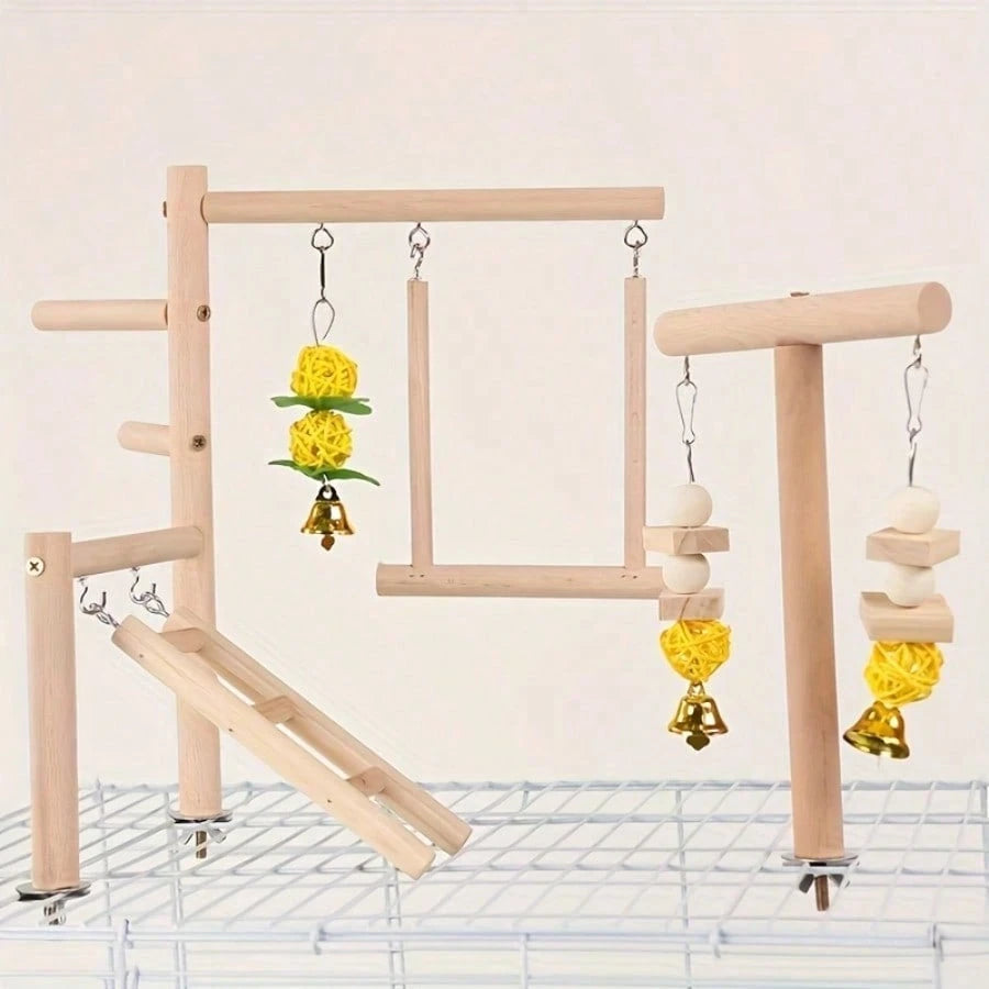 Parrot Stand, Bird Ladder Ladder Parrot Starling Toy Autumn Bird Stand Platform, No Need To Use Electricity Or Batteries