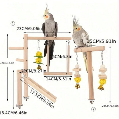 Parrot Stand, Bird Ladder Ladder Parrot Starling Toy Autumn Bird Stand Platform, No Need To Use Electricity Or Batteries