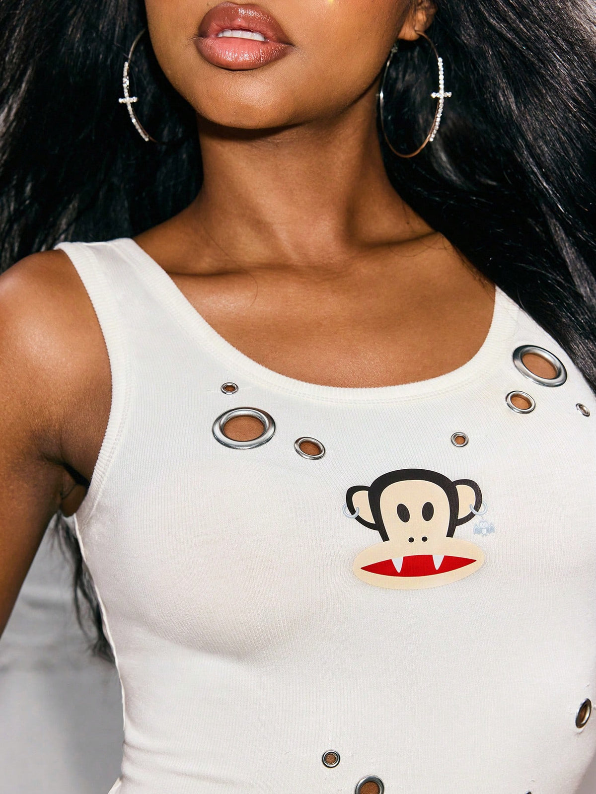 Paul Frank X Women's Corn Callus Design Cropped Tank Top