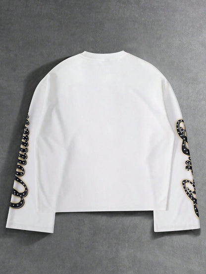PAVTROS Men's Minimalist Printed Crew Neck Long Sleeve T-Shirt Men's Graphic Shirts Men's Cropped Graphic Shirts Camo Men's Graphic Shirts