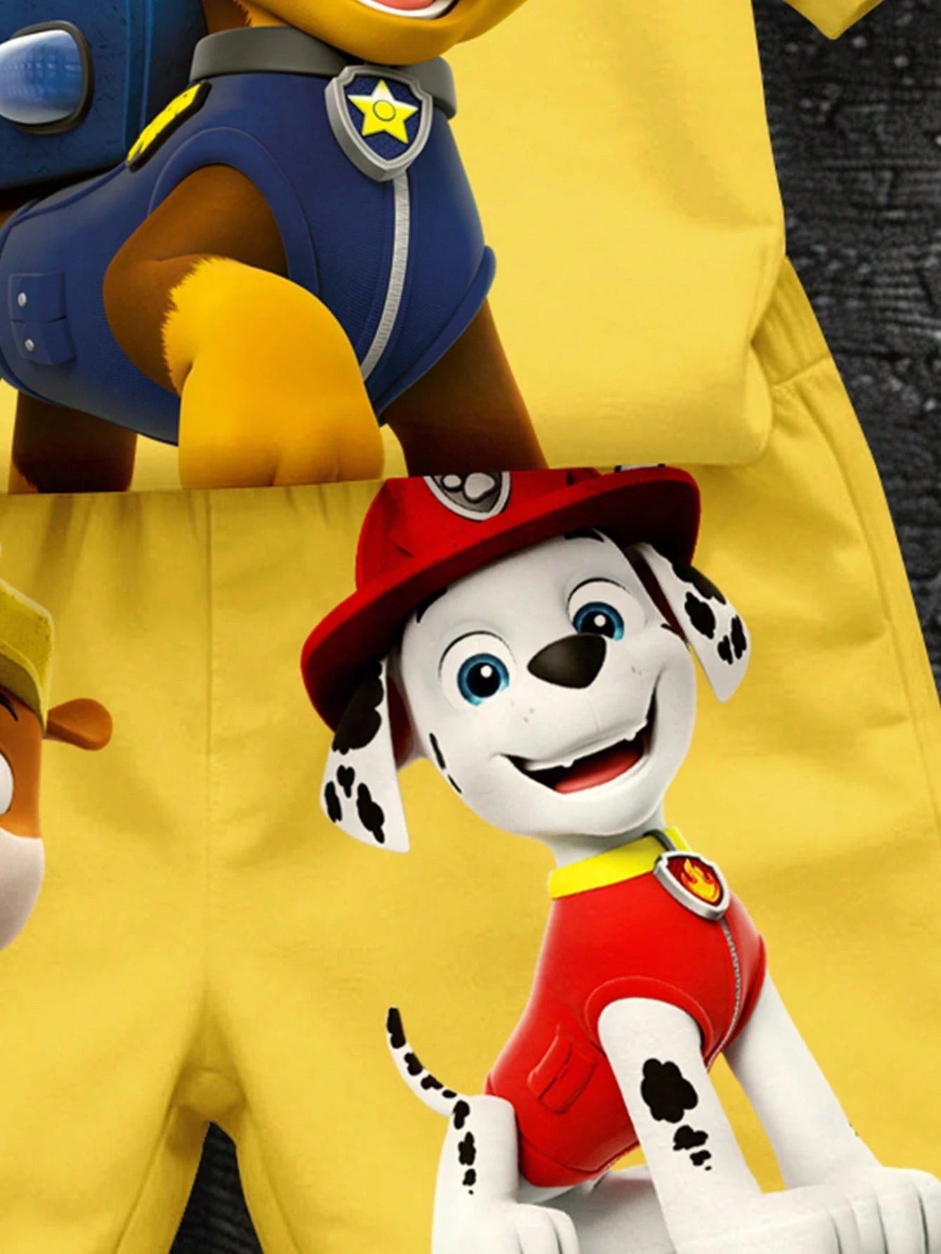 PAW Patrol Baby Boy Casual Minimalist T-Shirt Set Suitable For Summer, Classic Cute Brave Anime Pattern Print, Chase, Rubble, Puppy Patrol Beach Butter Yellow