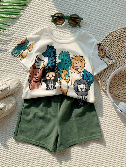 PAW Patrol Baby Boy Casual Minimalist T-Shirt Set Suitable For Summer, Classic Cute Brave Anime Pattern Print, Chase, Rubble, Puppy Patrol Beach Butter Yellow