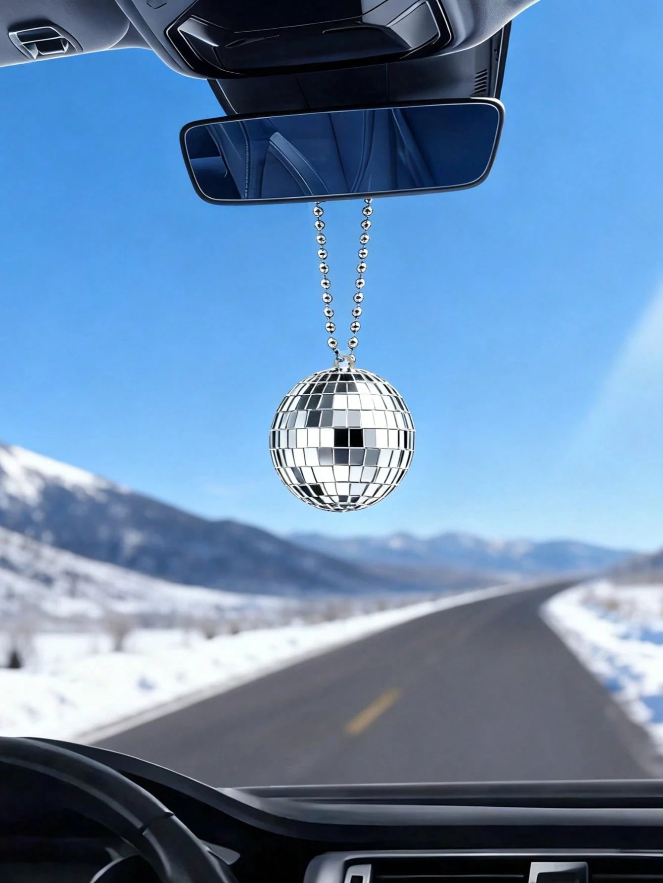 Pendant-Car Mirror Ball Pendant Disco Reflective Ball Injects Cool Soul Into Your Car. With Exquisite Mirror Design, It Can Reflect Bright Light In The Sun Or Under The Lights In The Car, Instantly Ma