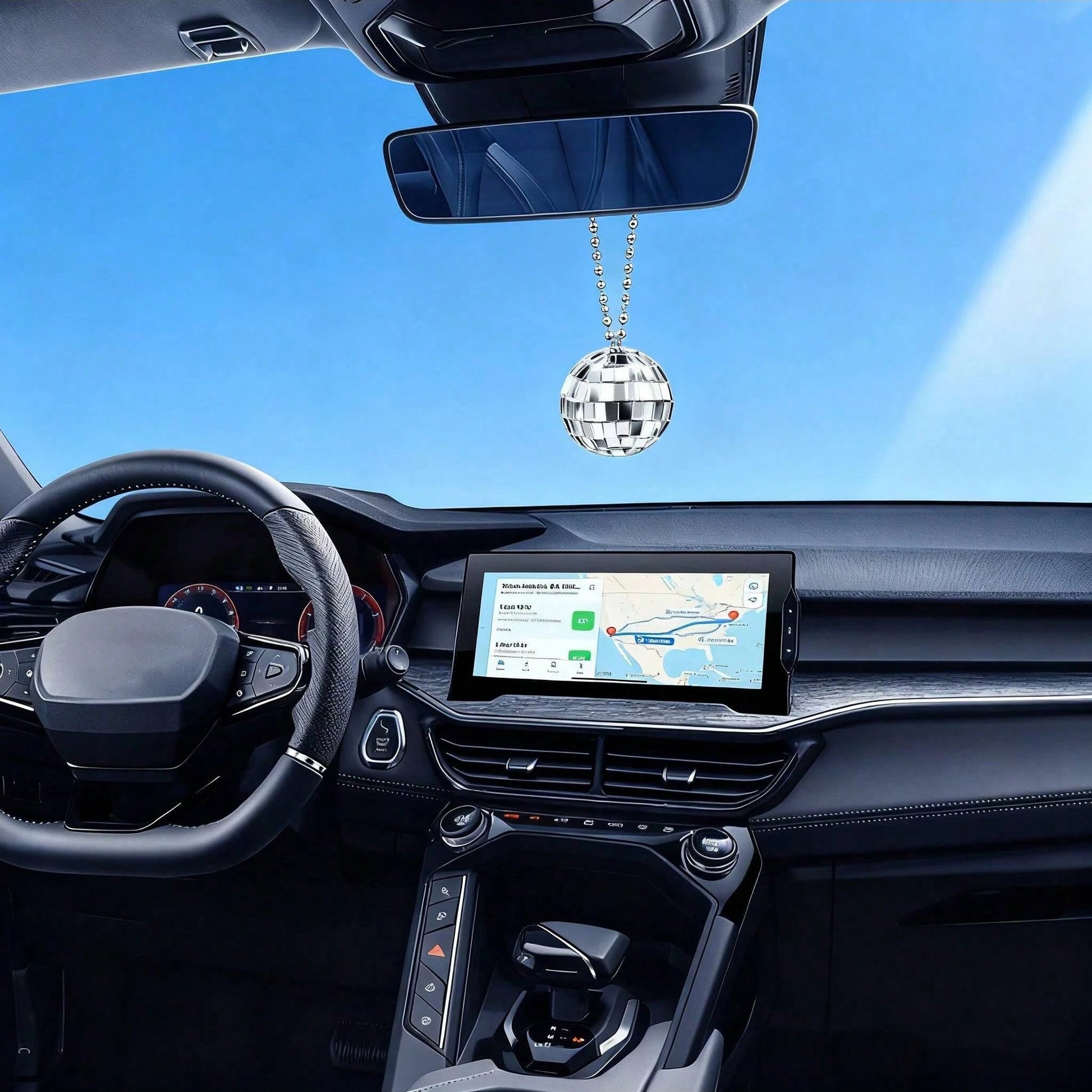 Pendant-Car Mirror Ball Pendant Disco Reflective Ball Injects Cool Soul Into Your Car. With Exquisite Mirror Design, It Can Reflect Bright Light In The Sun Or Under The Lights In The Car, Instantly Ma