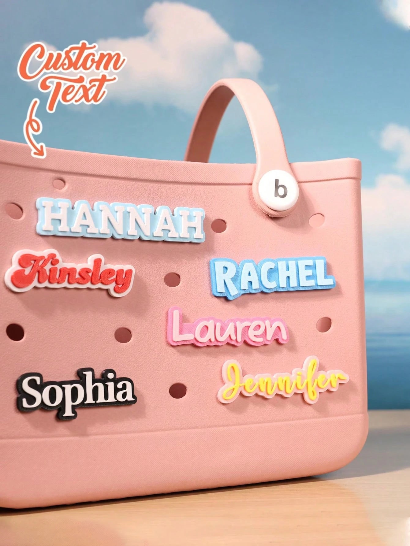 Personalized Acrylic Letter Name Decorative Buckle, Suitable For Backpacks, Shoes, Etc., Customizable All-Season DIY Nameplate, Engraved, Neutral Casual Style, Suitable For Daily, Father's Day, Gradua