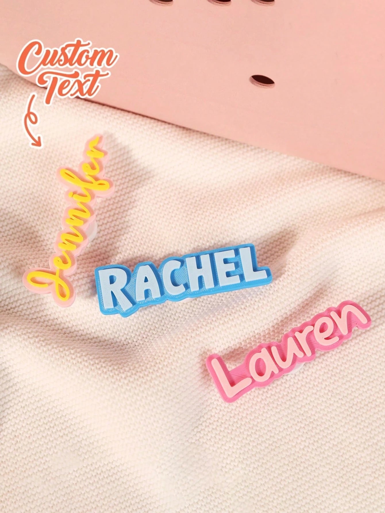 Personalized Acrylic Letter Name Decorative Buckle, Suitable For Backpacks, Shoes, Etc., Customizable All-Season DIY Nameplate, Engraved, Neutral Casual Style, Suitable For Daily, Father's Day, Gradua