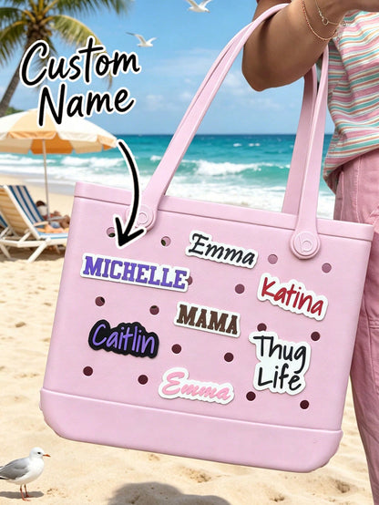 Personalized Acrylic Letter Name Decorative Buckle, Suitable For Backpacks, Shoes, Etc., Customizable All-Season DIY Nameplate, Engraved, Neutral Casual Style, Suitable For Daily, Father's Day, Gradua
