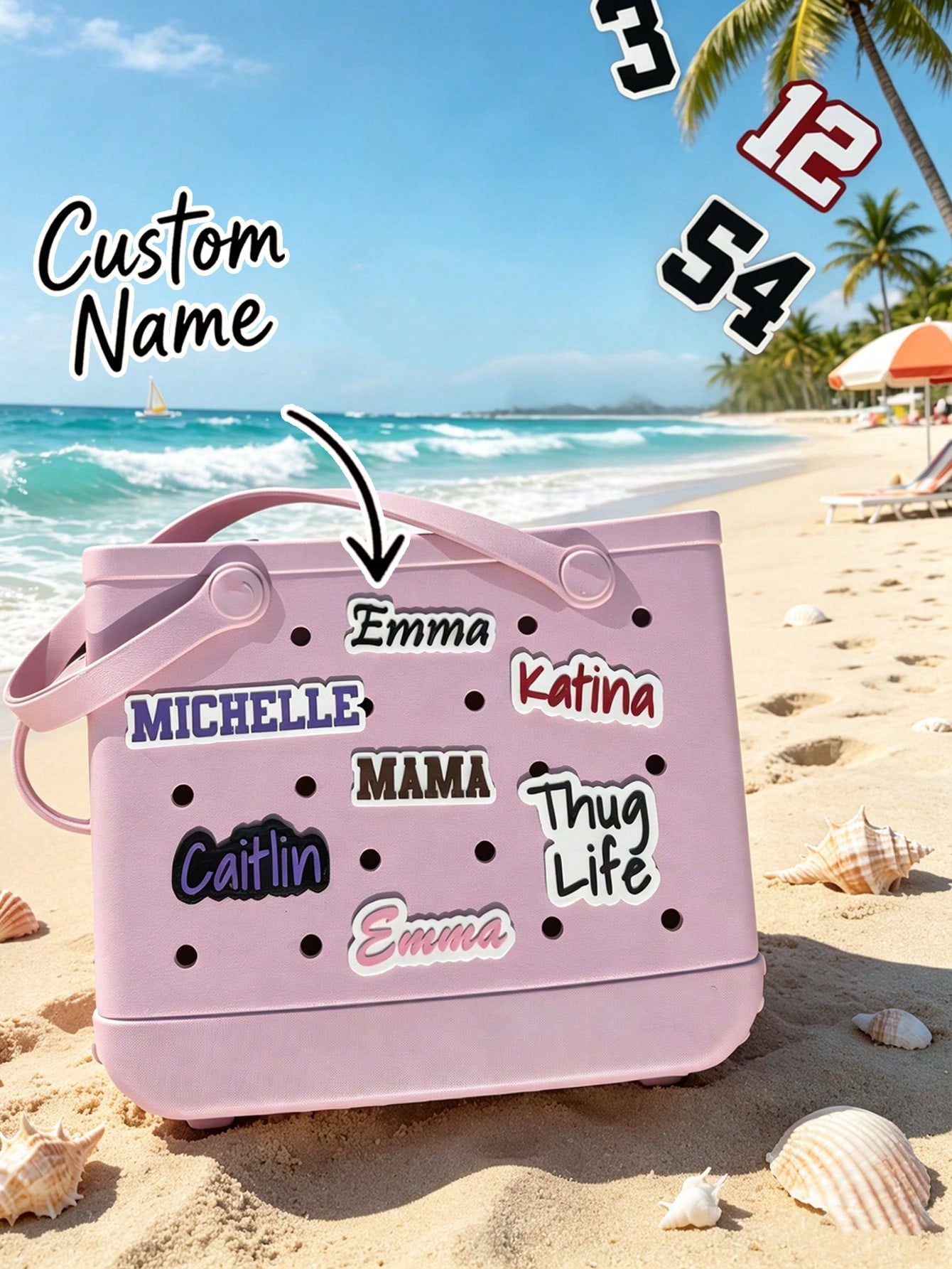 Personalized Acrylic Letter Name Decorative Buckle, Suitable For Backpacks, Shoes, Etc., Customizable All-Season DIY Nameplate, Engraved, Neutral Casual Style, Suitable For Daily, Father's Day, Gradua