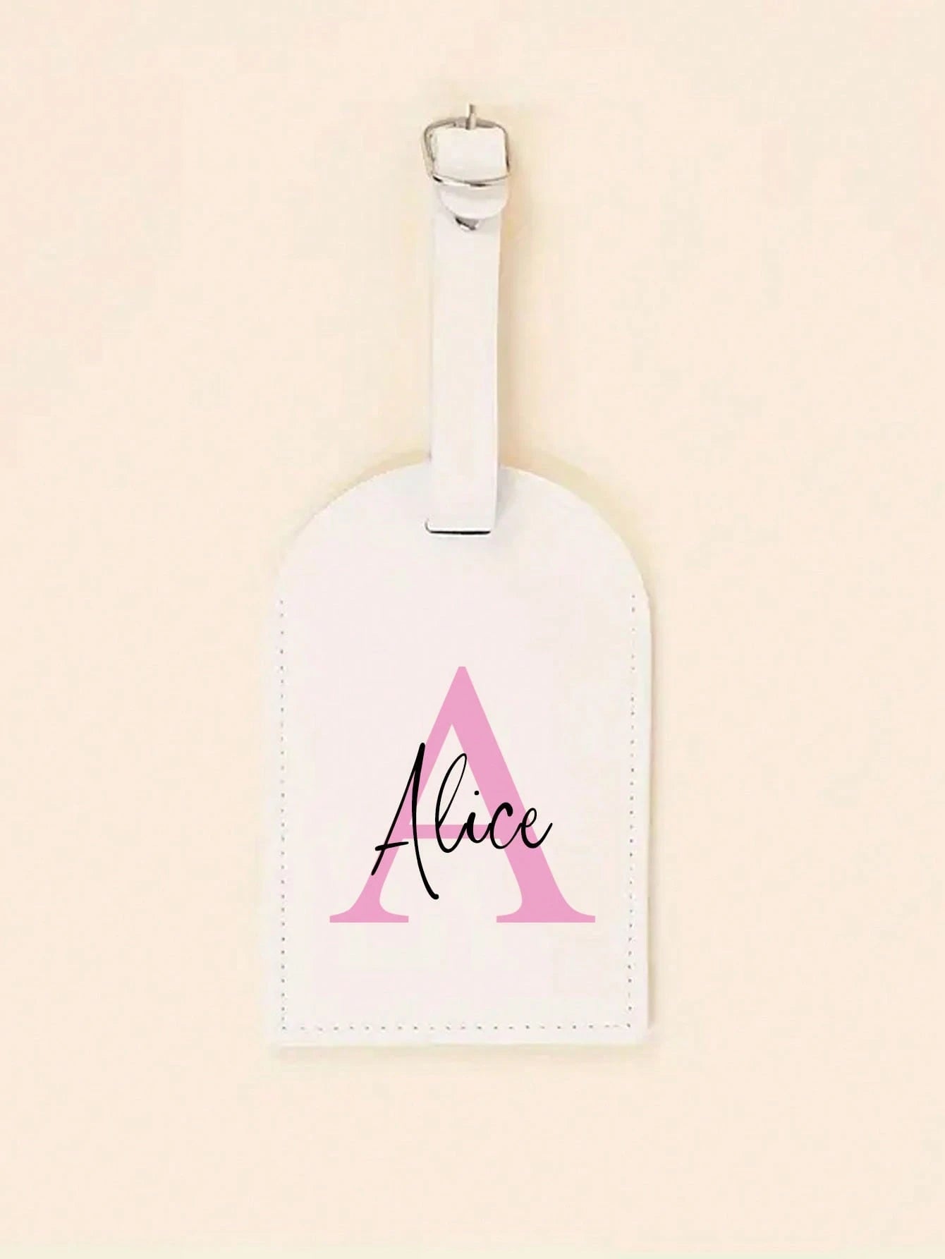 Personalized Luggage Tag With Custom Initials & Name,Stylish Retro Print Suitcase Identifier,Pu Material,With Your Letters (A-Z), With Privacy Cover Name Card, Luggage For Travel,Suitcase Accessory