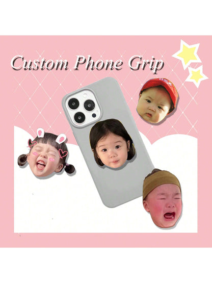 Personalized Photo Phone Airbag Stand, Customized Face Phone Holder, Universal Folding Stand, Funny Expression, Gift For Parents, Lovers, Best Friends Or Family, Father's Day Gift, Mother's Day Gift