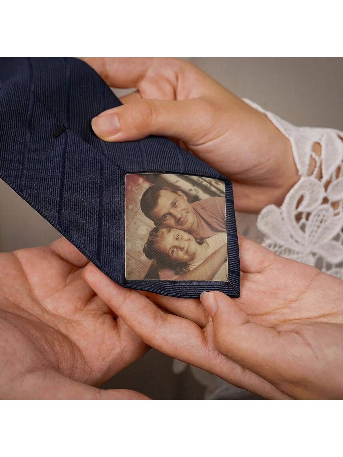 Personalized Photo Tie Patch, Custom Memorial Tie Sticker, Wedding Tie Decoration, Gift For Dad, Grandpa, Father Of The Groom, Valentine's Day