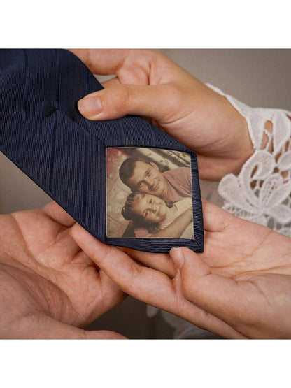 Personalized Photo Tie Patch, Custom Memorial Tie Sticker, Wedding Tie Decoration, Gift For Dad, Grandpa, Father Of The Groom, Valentine's Day