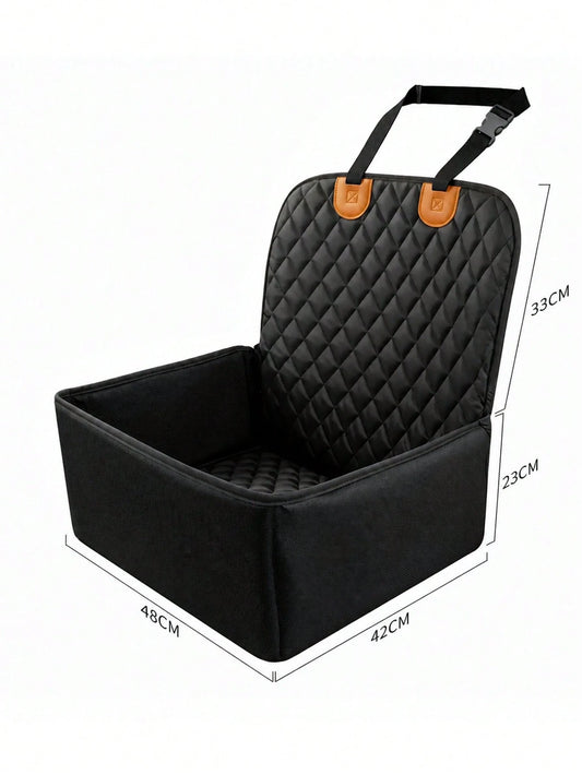 Pet Car Booster Seat – Breathable Travel Model; Features A Thickened, Shape-Retaining, Waterproof, And Scratch-Resistant Design With An Adjustable Safety Tether; Specially Designed For Small Dogs And