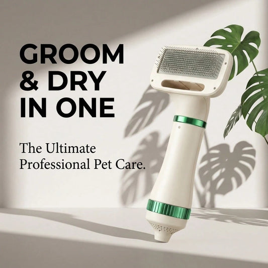 Pet Hair Dryer With Adjustable Speed And Temperature, 2-In-1 Pet Grooming Hair Dryer With Sliding Brush, Home Dog Hair Dryer For Small And Medium Dogs And Cats, Pet Grooming Tools, Cat Supplies, Puppy