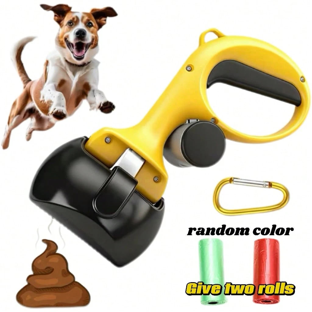 Pet Pooper Scooper, Dog Waste Picker, 2 Rolls Waste Bags, Portable Pet Cleaner, Dog Walking Essential, Hygienic Poop Tool, Outdoor Pet Accessory, Dog Mom Must Have