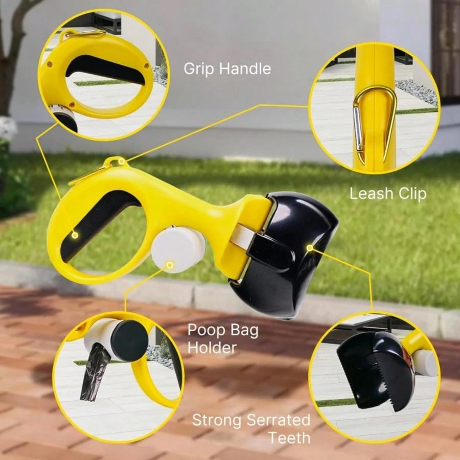 Pet Pooper Scooper, Dog Waste Picker, 2 Rolls Waste Bags, Portable Pet Cleaner, Dog Walking Essential, Hygienic Poop Tool, Outdoor Pet Accessory, Dog Mom Must Have