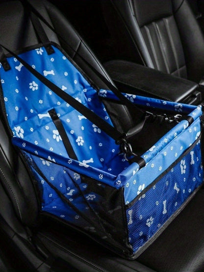 Pet Reinforce Car Booster Seat For Dog Cat Portable And Breathable Bag With Seat Belt Dog Carrier Safety Stable For Travel Look Out,With Clip On Leash With PVC Tube