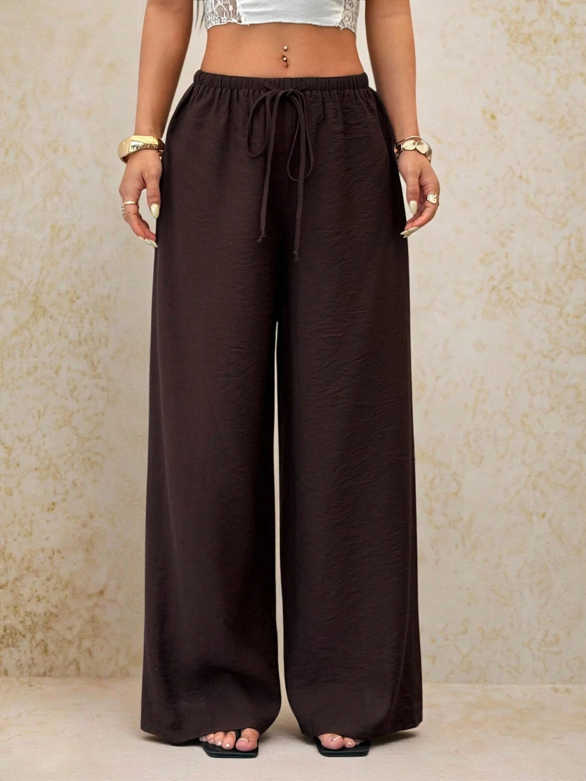 PETITE Women White Summer Boho Vacation Holiday Pants,Elegant Casual Wide Leg Straight Leg Baggy Trousers,Spring&Summer Y2k Fashion Streetwear,Petite Women