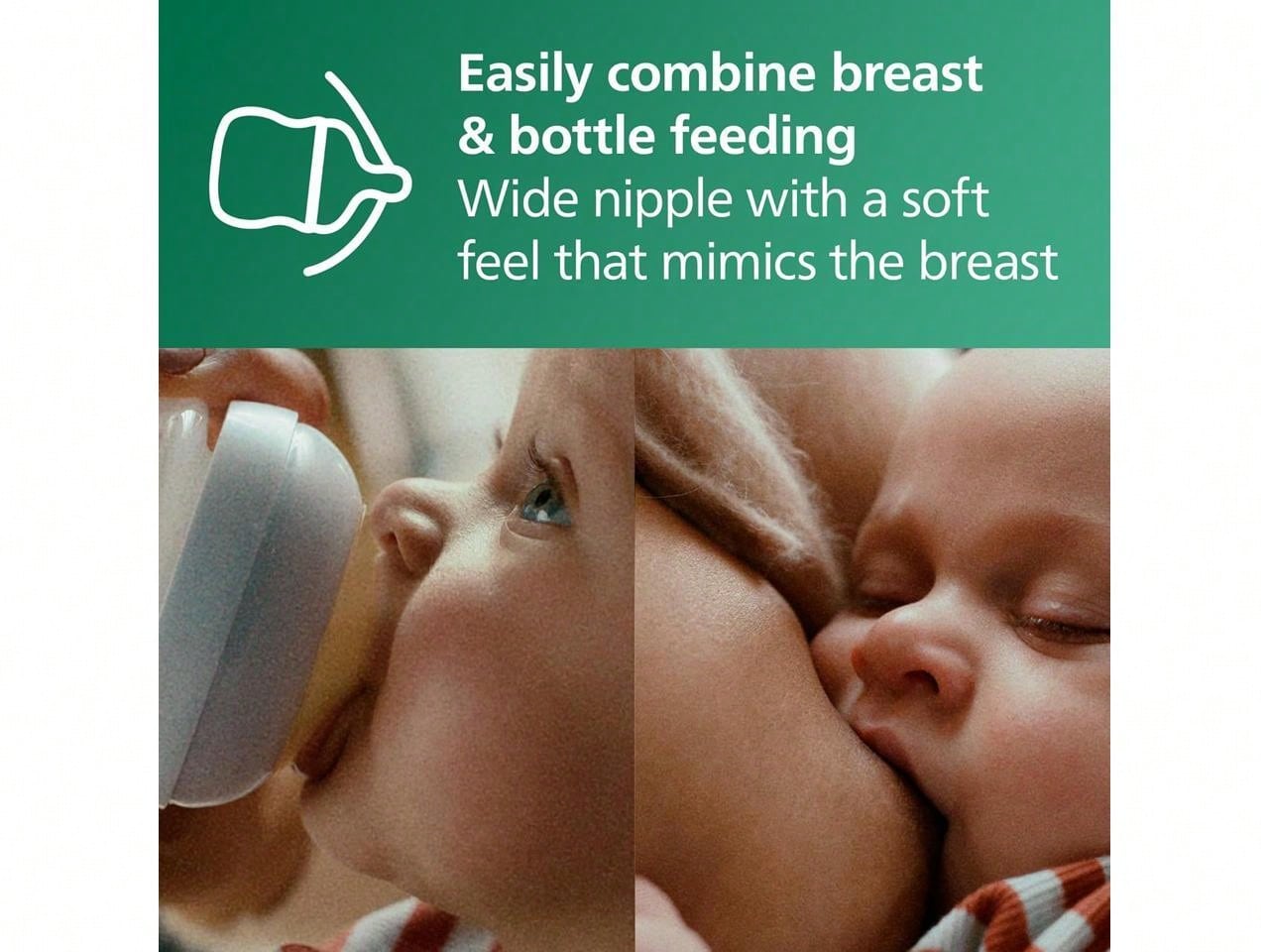 Philips Avent Glass Natural Baby Bottle With Natural Response Nipple, 4oz, 4pk, SCY910/04