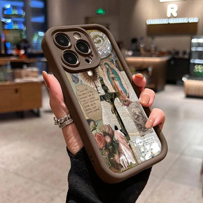 Phone Case For IPhone 16 Pro Max 15 Plus 14 13 12 11 XS--Galaxy S25 Edge S24FE S23Plus S22 ULTRA+ E Virgin Mary Anti-Scratch Shockproof TPU Bumper Drop-Proof Cover Gifts For Women Men Girls Boys
