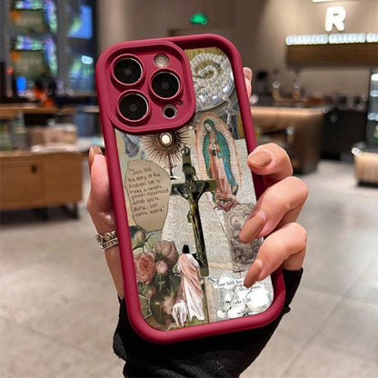 Phone Case For IPhone 16 Pro Max 15 Plus 14 13 12 11 XS--Galaxy S25 Edge S24FE S23Plus S22 ULTRA+ E Virgin Mary Anti-Scratch Shockproof TPU Bumper Drop-Proof Cover Gifts For Women Men Girls Boys