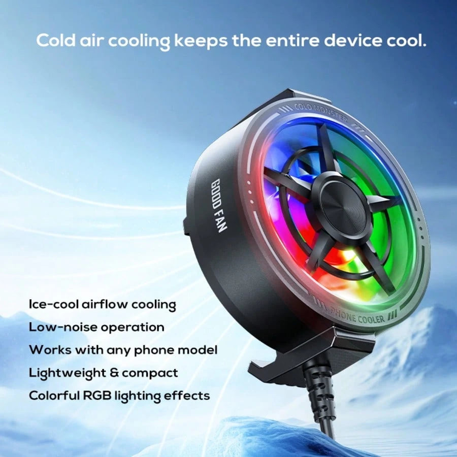 Phone Cooler Magnetic Back Clip Silent Semiconductor Cooling Phone Heat Dissipation Fan