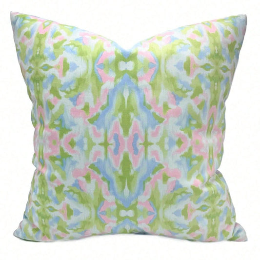 [Pillow Cover]Grandmillennial Kaleidoscope Pillow Blue, Green, Pink Dorm Pillow 24x24