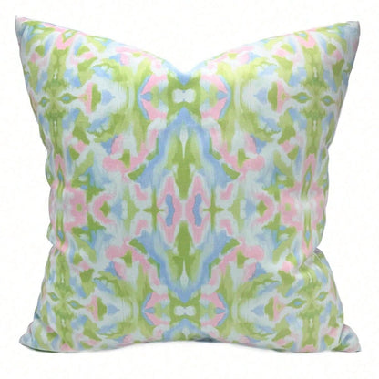 [Pillow Cover]Grandmillennial Kaleidoscope Pillow Blue, Green, Pink Dorm Pillow 24x24