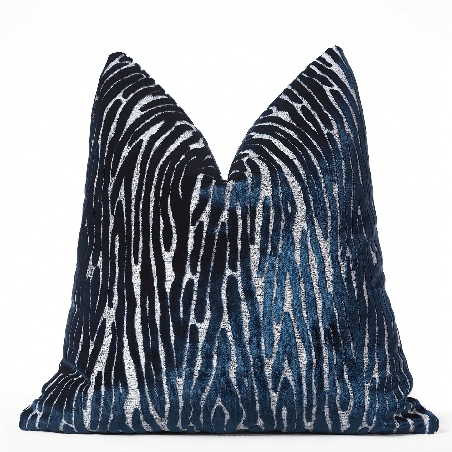 [Pillow Cover]Navy Zebra Veet Pillow Cover, Luxury Home Dr(Pillow Core Not Included)