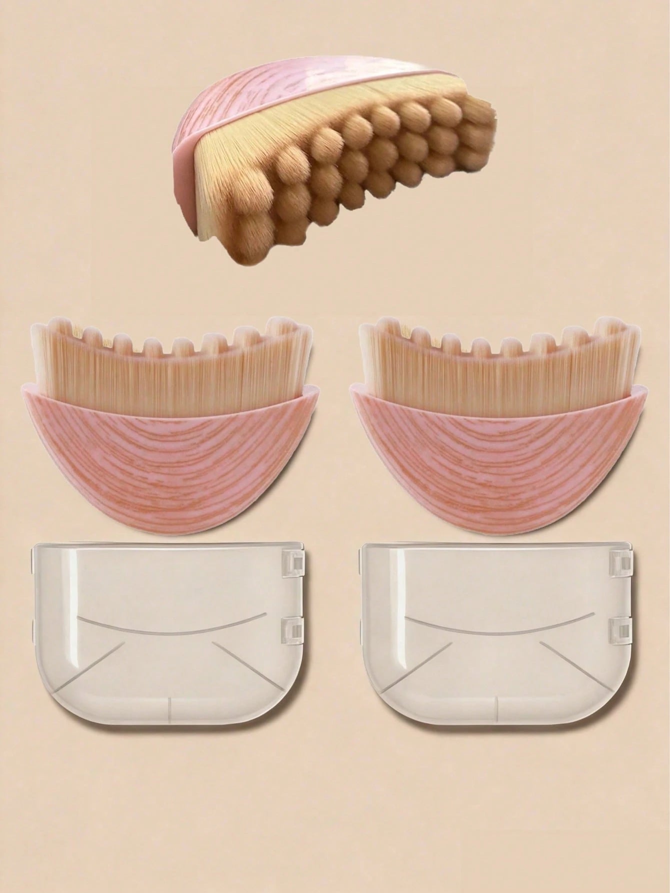 Pink Lymphatic Drainage Shaping Face & Body Brush, Suitable For Facial & Jawline Lymphatic Drainage Massage, Ergonomic Design Contouring Skin, Can Reduce Swelling And Relieve Fatigue