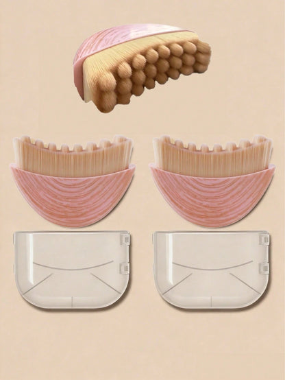 Pink Lymphatic Drainage Shaping Face & Body Brush, Suitable For Facial & Jawline Lymphatic Drainage Massage, Ergonomic Design Contouring Skin, Can Reduce Swelling And Relieve Fatigue